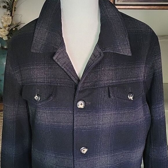 Utex Wool Blend Men's Plaid Coat Jacket Size M - Picture 3 of 15